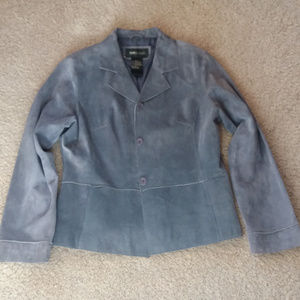 Brandon Thomas Slate Blue Gray Leather Jacket
